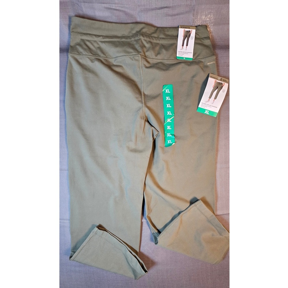 Mondetta High Rise Capri with Drawcord Tea Leaf Green XL 1849865 NEW - Picture 7 of 7